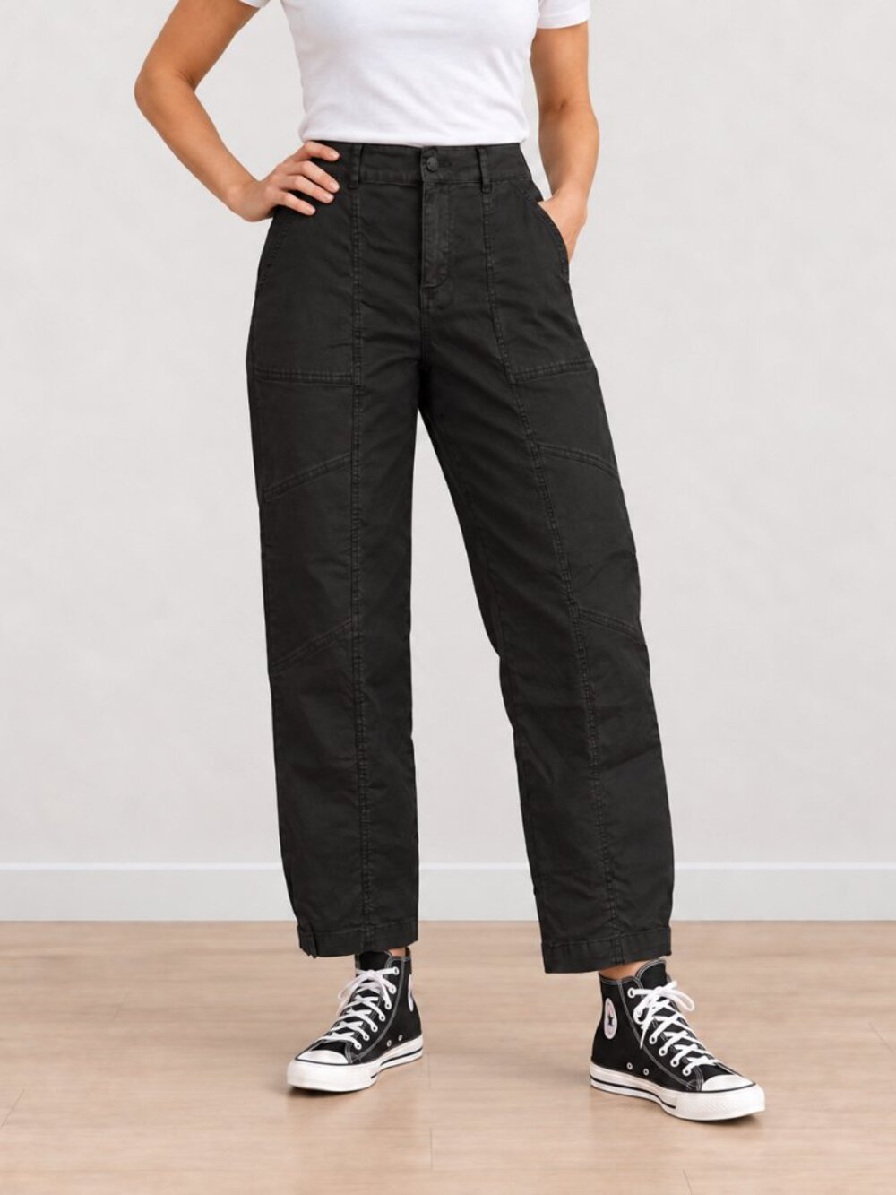 Sanctuary Sahara Tapered Utility Pants, Black, Size 27